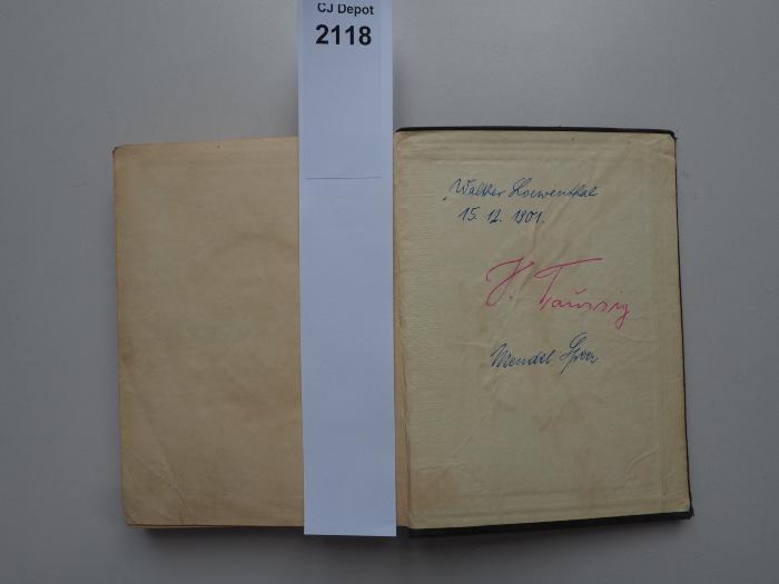 - (Taussig, J.), Von Hand: Autogramm, Name; 'J. Taussig'. 