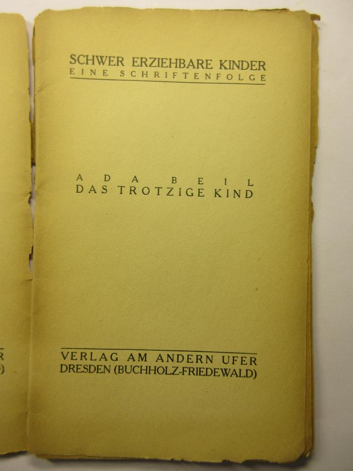 38/80/40292(9) : Das trotzige Kind (1926)