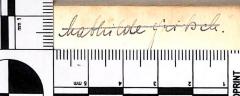 - (Fritsch[?], Mathilde), Von Hand: Name; 'Mathilde Fritsch.'. 