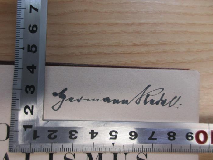 PB 0579 AZ/4 (ausgesondert) : Sozialidealismus ; neue Richtlinien sozialer Erziehung (1920);-, Von Hand: Name; 'Hermann Stadell [?]'
