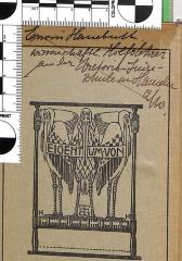 - (Hanebuth, Erwin), Von Hand: Name, Berufsangabe/Titel/Branche, Ortsangabe; 'Erwin Hanebutt. wissenschaftl. Hilfslehrer an der Victoria-Luise-Schule in Hameln […]'. 