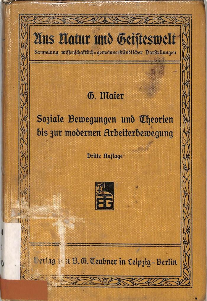 Pol 151,5/10 : Soziale Bewegungen und Theorien bis zur modernen Arbeiterbewegung (1906)