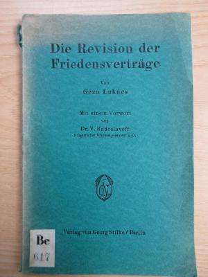 Be 617 : Die Revision der Friedensverträge (1928)