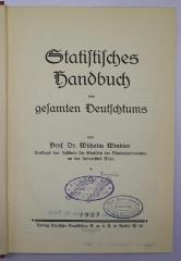 Bb 287 a : Statistisches Handbuch des gesamten Deutschtums (1927)