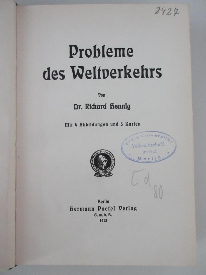 98/2021/41086 : Probleme des Weltverkehrs (1913)