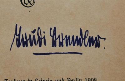 - (Brendler, Trudi), Von Hand: Name; 'Trudi Brendler.'. 