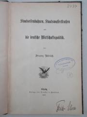 98/2021/41058 : Staatseisenbahnen, Staatswasserstraßen und die deutsche Wirtschaftspolitik. (1898)