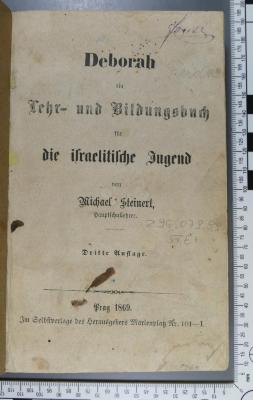 296.079.99 STEI : Deborah : ein Lehr- und Bildungsbuch für die israelitische Jugend  (1869)