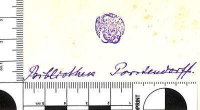 - (Porstendorff[?]), Von Hand: Name; 'Bibliothek Porstendorff.[?]'.  (Prototyp)
