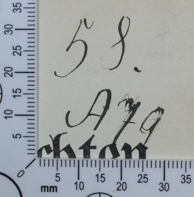- (Jüdischer Wanderbund "Blau-Weiß" Budweis / Židovsky svaz mládeže v Č. Budějovicích), Von Hand: Signatur; '58. A 79'. 