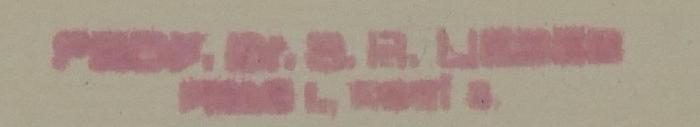 - (Lieben, Salomon Hugo), Stempel: Exlibris, Name; 'Prof. Dr. S. H. Lieben
Prag I, Kozí 5'.  (Prototyp)