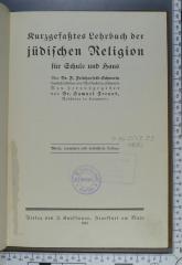 296.079.99 FREU : Kurzgefaßtes Lehrbuch der jüdischen Religion für Schule und Haus (1913)