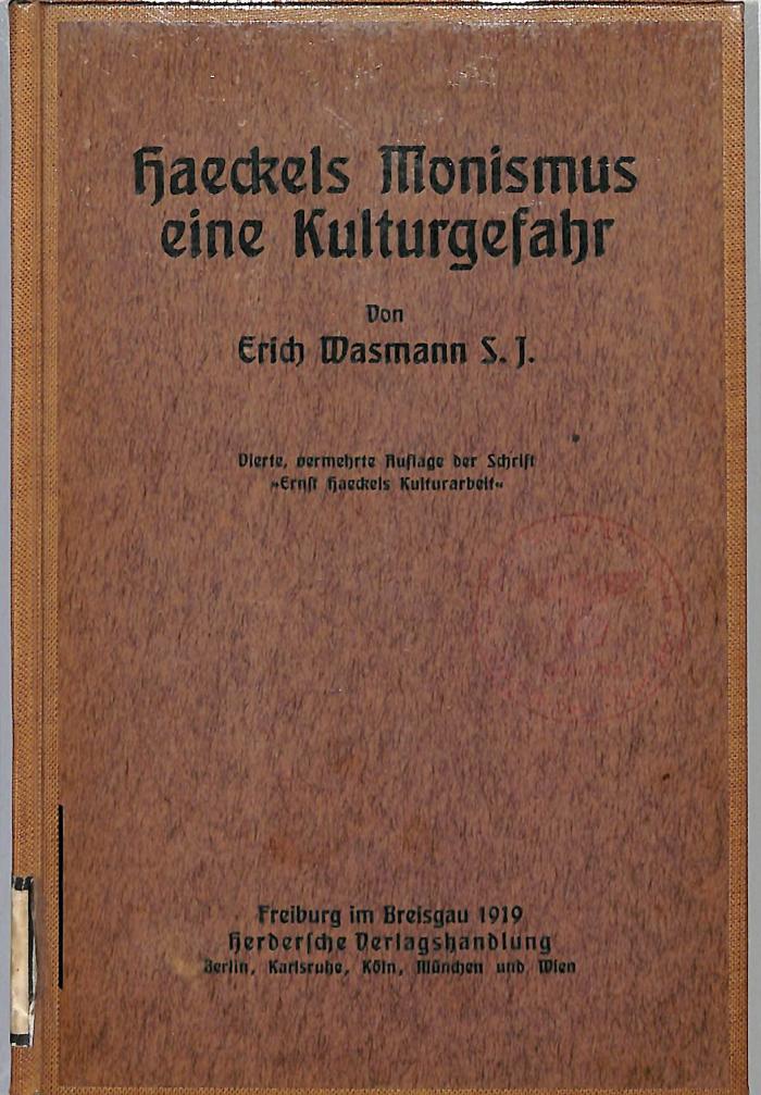 P 3388 : Haeckels Monismus eine Kulturgefahr (1919)
