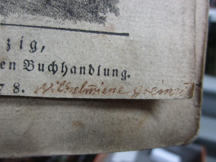 -, Von Hand: Autogramm; 'Wilhelmiene Greina[??]'