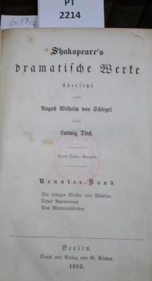  Die lustigen Weiber von Windsor. Titus Andronicus. Das Wintermärchen. (1852)