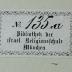 - (Israelitische Religionsschule München), Etikett: Name, Berufsangabe/Titel/Branche, Ortsangabe; 'No. [135a]
Bibliothek der israel. Religionsschule München.'.  (Prototyp)