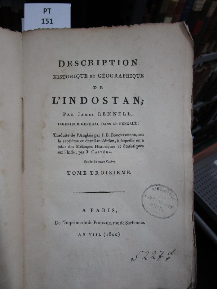  Description historique et géographique de l'Indostan (1800)