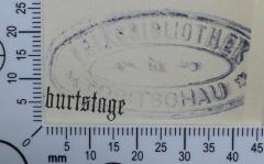 - (Volksbibliothek Tobitschau), Stempel: Exlibris; 'Volksbibliothek Tobitschau'.  (Prototyp)