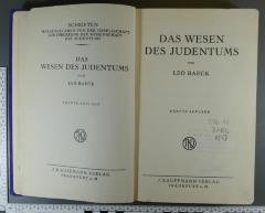 296.12 BAEC 1(5) : Das Wesen des Judentums (1922)