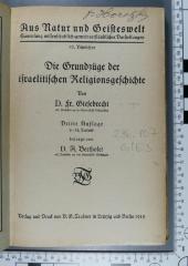 296.107 GIES : Die Grundzüge der israelitischen Religionsgeschichte  (1919)