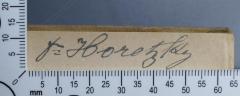 - (Horetzky), Von Hand: Exlibris, Name; 'Dr. Horetzky'. 