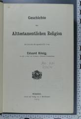 296.109 KOEN : Geschichte der alttestamentlichen Religion  (1912)