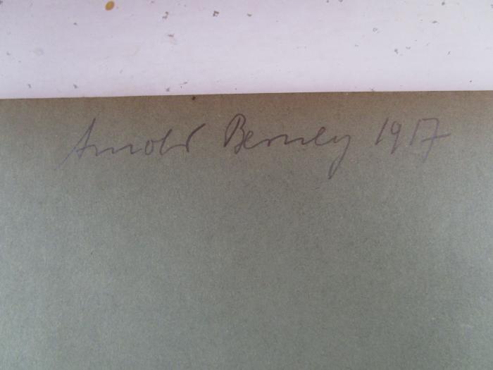 Vb;Vb 41;41 1 2. Ex.;2 2.Ex.: Symphonien von Johannes Brahms. Bearbeitung für Klavier zu vier Händen. (o.J.);- (Berney, Arnold), Von Hand: Name, Autogramm, Datum; 'Arnold Berney 1917'. 