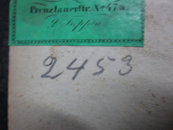 -, Von Hand: Signatur; '2453'