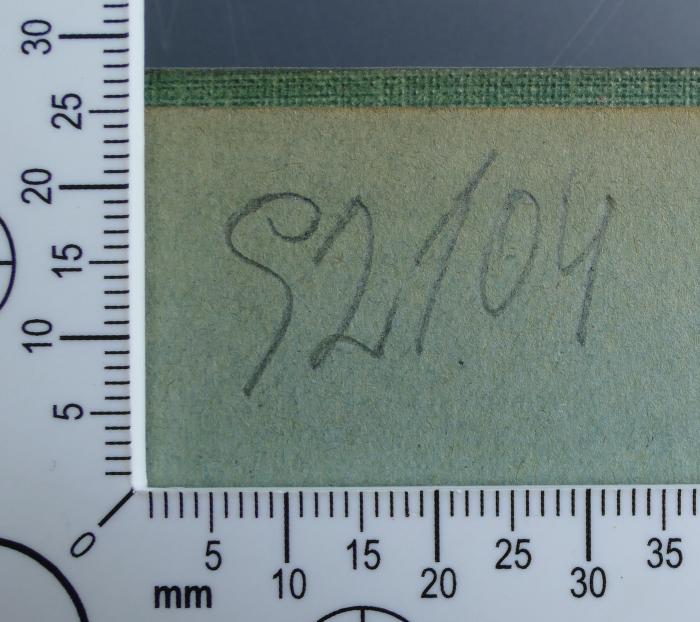 - (Jüdisches Zentralmuseum in Prag;Ältestenrat der Juden in Prag;Zentralstelle für Jüdische Auswanderung in Prag, Treuhandstelle), Von Hand: Nummer; '92104'. 