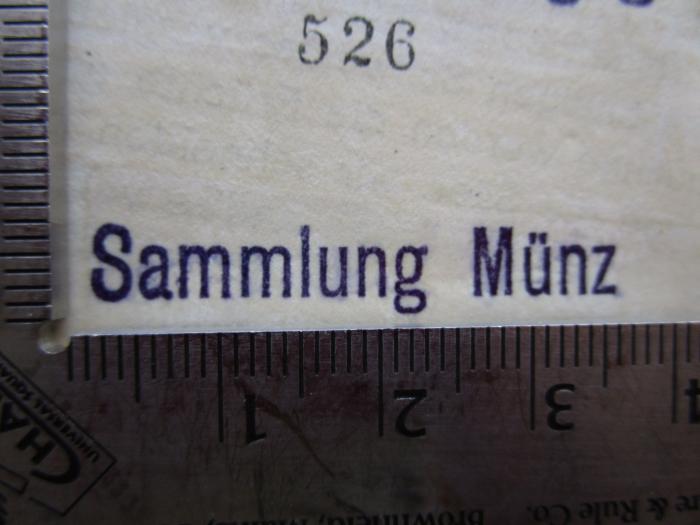 - (Münz, Sigmund;Österreichische Pressekammer), Stempel: Name; 'Sammlung Münz'.  (Prototyp)