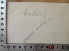 - (Miebuz, H.), Von Hand: Autogramm; 'H. Miebuz'. 