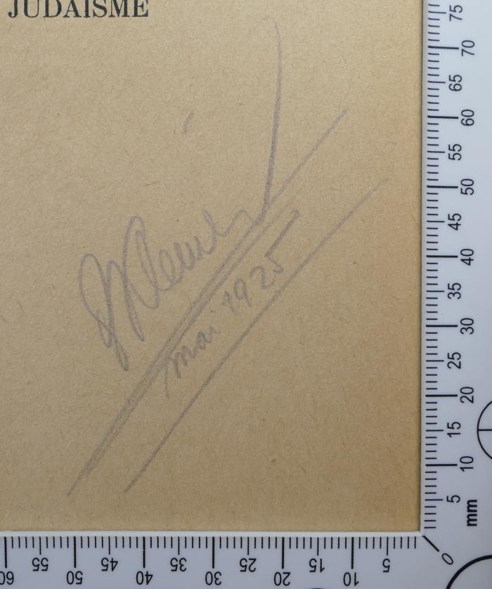 - (Kleiner, Emil), Von Hand: Exlibris, Name; 'E. [?] Kleiner
Mai 1925'. 