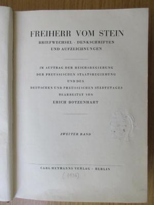 1 C 99-2 : Briefwechsel, Denkschriften und Aufzeichnungen. Bd. 2 (1936)