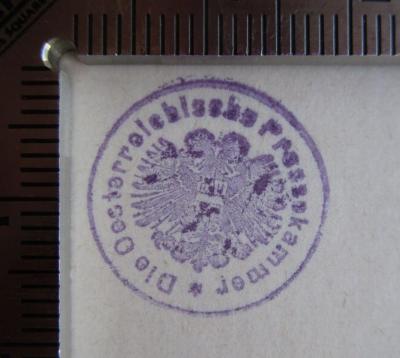 G93 / 1603 (Österreichische Pressekammer), Stempel: Wappen, Berufsangabe/Titel/Branche, Name; 'Die Oesterreichische Pressekammer'.  (Prototyp)