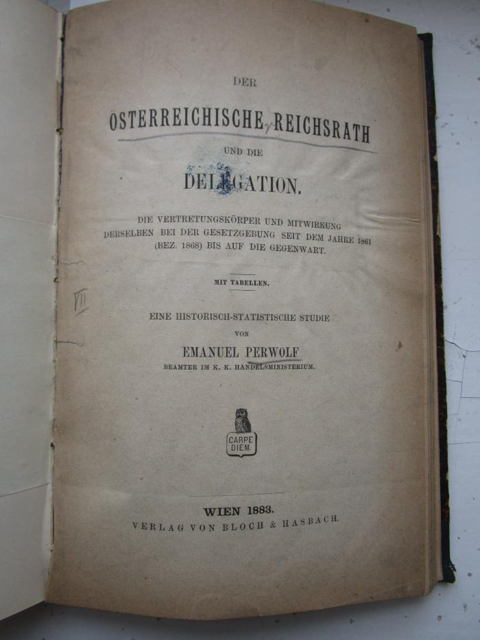  Der Österreichische Reichsrath und die Delegation (1883)