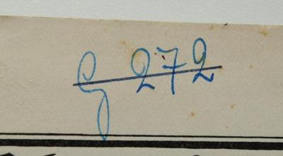 - (Geheime Staatspolizei Hannover), Von Hand: Signatur; 'G 272'. 