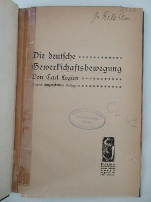 18/77/7656(7)/1 : Die deutsche Gewerkschaftsbewegung (1911)
