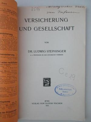 98/2022/41028 : Versicherung und Gesellschaft (1913)