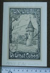 - (Cohen, Dr. Ernst), Etikett: Exlibris; 'EX LIBRIS Dr. Ernst Cohen.'. 