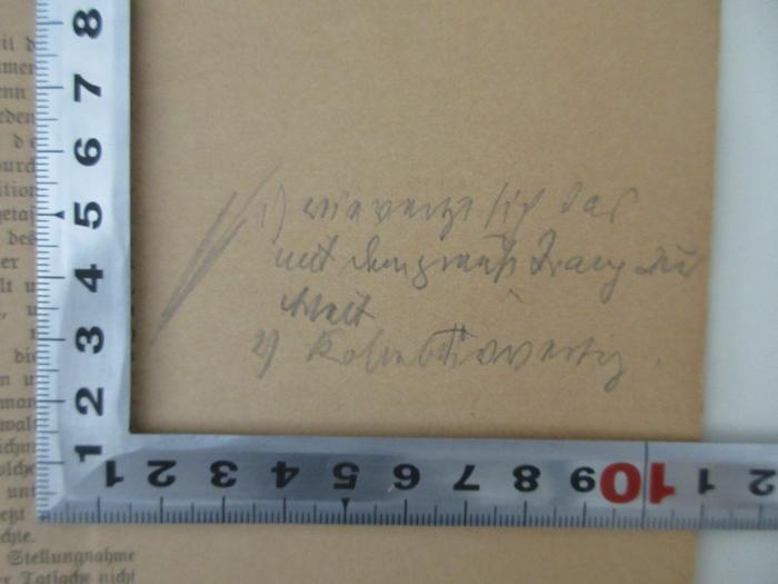 94/2021/46016 : Der Schutz des Rechts auf Berufsausübung gegen unerlaubten Zwang. (Schutz der Arbeitswilligen, allgemeine Bekämpfung des Terrors und Boykotts.) : Denkschrift des Hansa-Bundes für Gewerbe, Handel und Industrie (1912);-, Von Hand: Annotation; '1) [...] sich das mit dem [...] Drang zur Arbeit
2) [...]
sehr gut!'