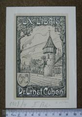 - (Cohen, Dr. Ernst), Etikett: Exlibris; 'EX LIBRIS Dr. Ernst Cohen.'. 