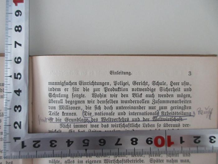 1 ZA 95&lt; a &gt;-179 : Deutschlands Stellung in der Weltwirtschafts (1908);- (Elsas, Fritz Dr.), Von Hand: Annotation, Nummer. 