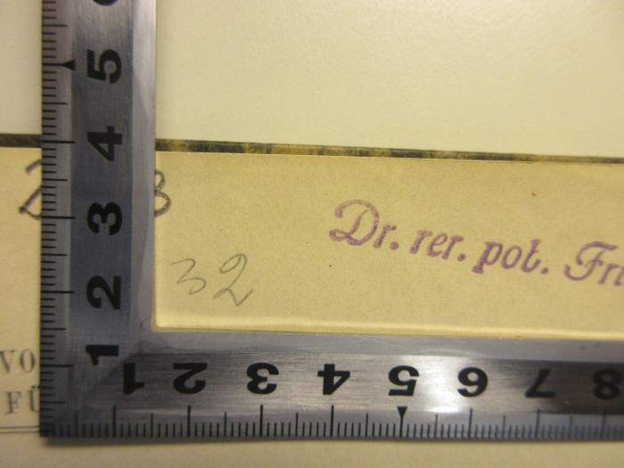 94/2022/46000 : Die soziale Lage der deutschen Hochschulstudentenschaft Prags unter besonderer Berücksichtigung ihrer Wohnverhältnisse. (1912);-, Von Hand: Nummer; '32'