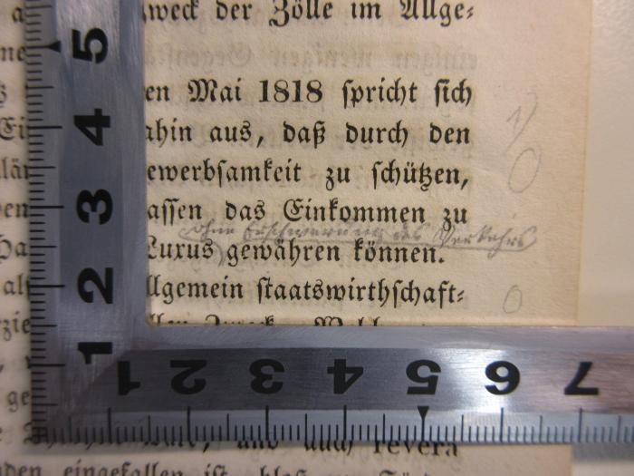 98/2022/41020 : Ueber den deutschen Zollverein. (1836);-, Von Hand: Annotation; '1) ohne [...] des [...]'