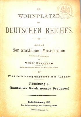 E 3008 : Wohnplätze des Deutschen Reiches. Bd. 2 (Deutsches Reich ausser Preussen). (1910)