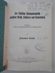 4 X 1963&lt; a &gt; : Der künftige Finanzausgleich zwischen Reich, Ländern und Gemeinden : Gutachten, erstattet der Studiengesellschaft für den Finanzausgleich (1932)