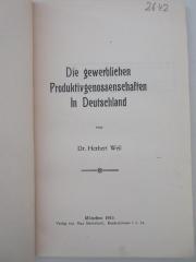 98/2021/41076 : Die gewerblichen Produktivgenossenschaften in Deutschland (1913)