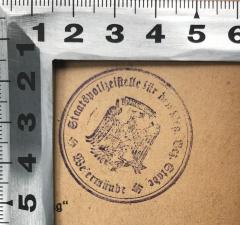 - (Staatspolizeistelle Wesermünde), Stempel: Name; 'Staatspolizeistelle für den Reg. Bez. Stade, Wesermünde'. 
