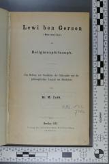 296.172 JOEL;Je 8 ; ;: Lewi ben Gerson (Gersonides) als Religionsphilosoph : ein Beitrag zur Geschichte der Philosophie und der philosophischen Exegese des Mittelalters  (1862)