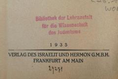 - (Hochschule für die Wissenschaft des Judentums), Von Hand: Inventar-/ Zugangsnummer; '29271'. 